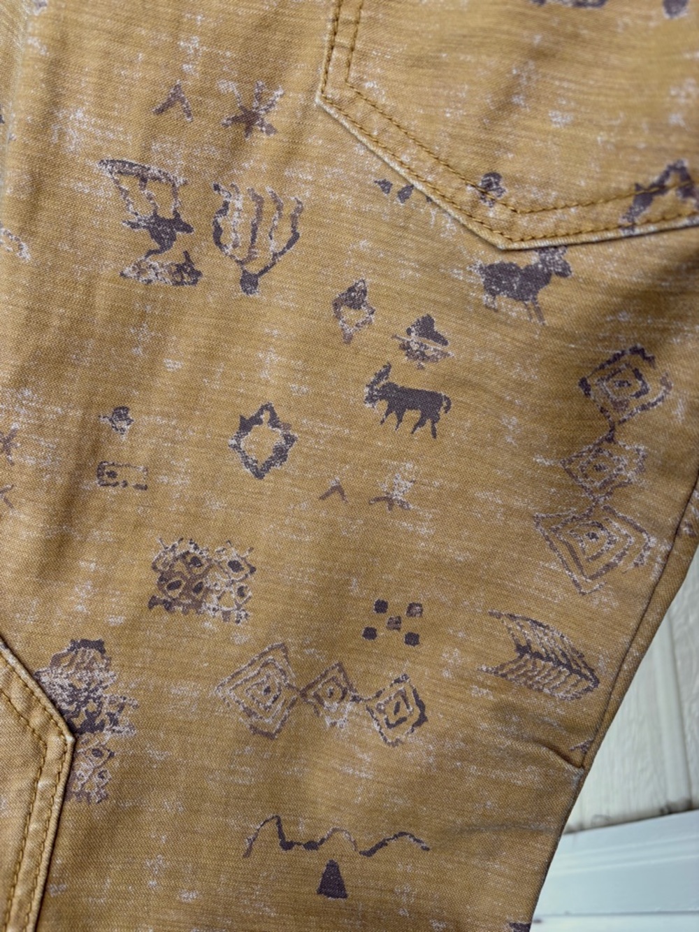 Pilcro The Wanderer Utility Trouser In Ochre Print Sz 26 - Picture 6 of 16